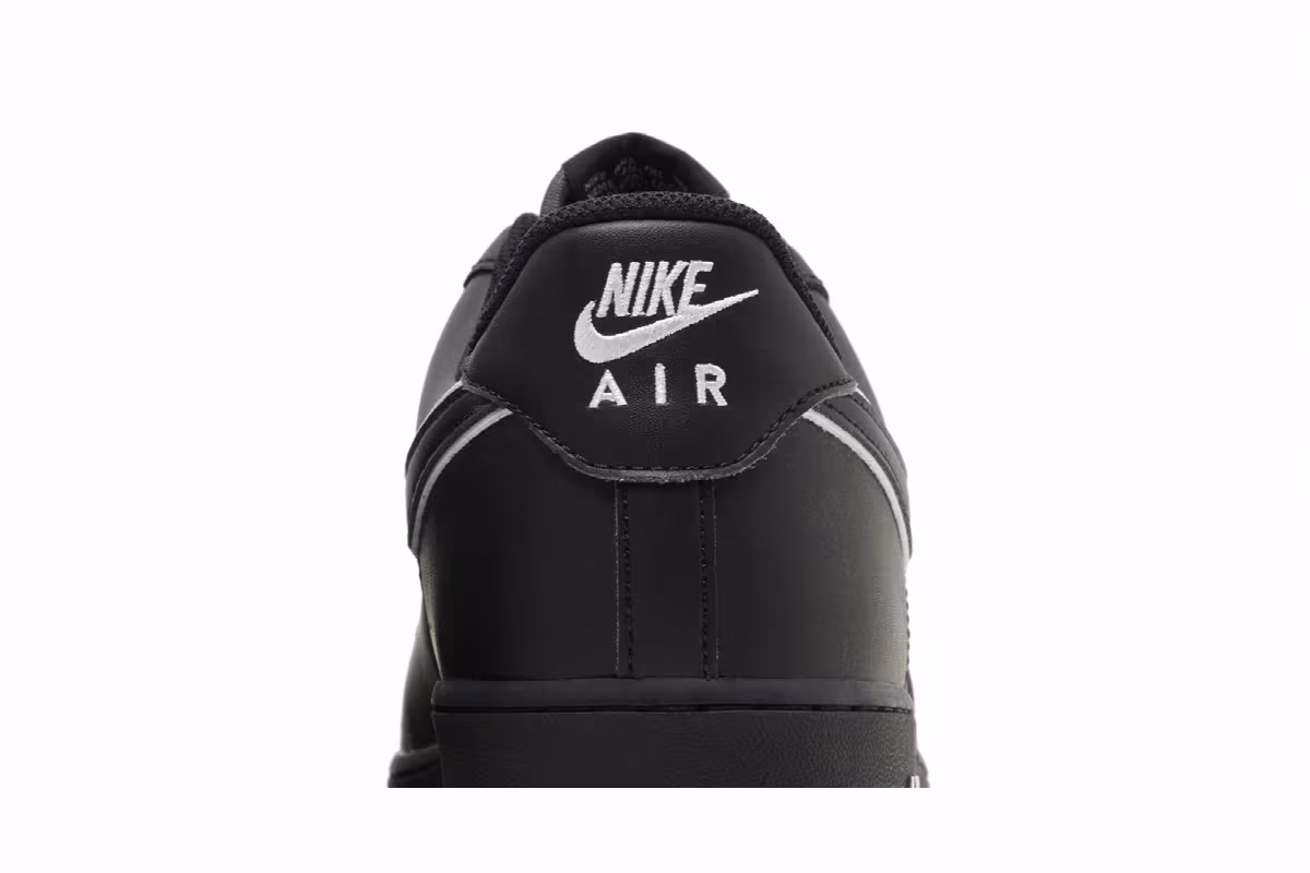 Nike Air Force 1 Black White Outlined Swoosh, view 8