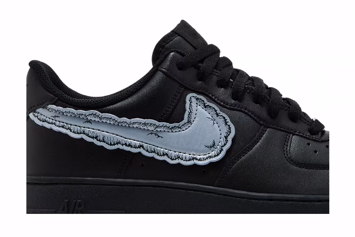 KAWS x Sky High Farm Workwear x Nike Air Force 1 Black, view 3