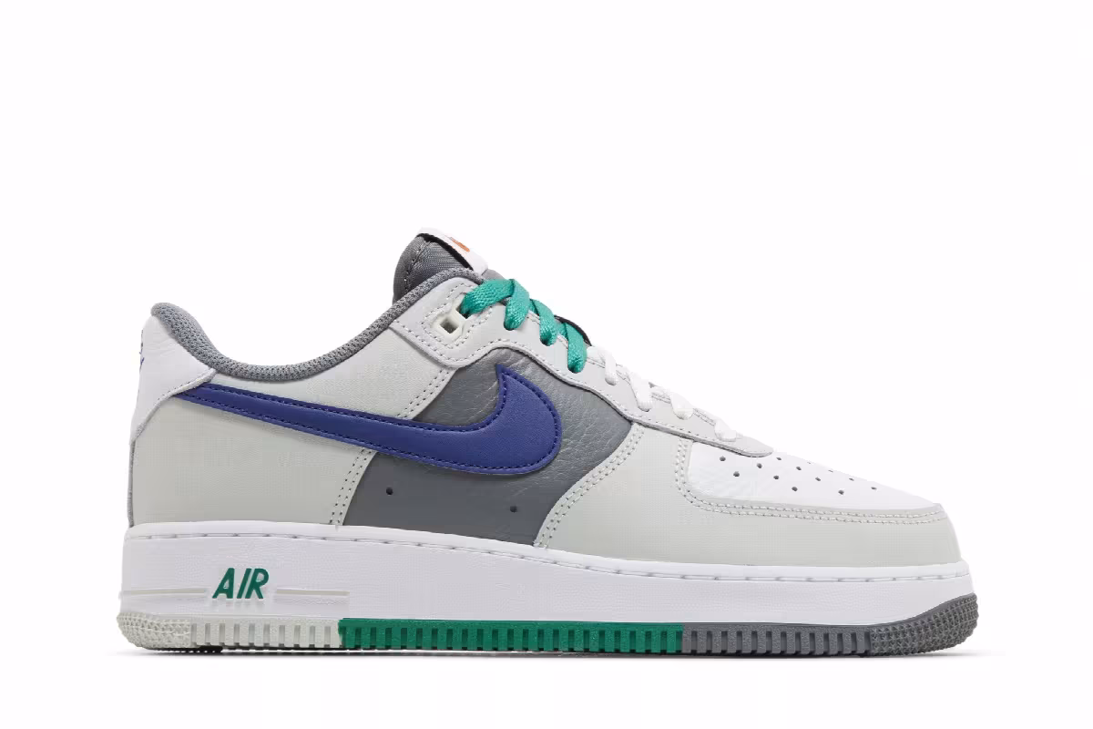 Nike Air Force 1 Split - Light Silver Deep Royal, view 2