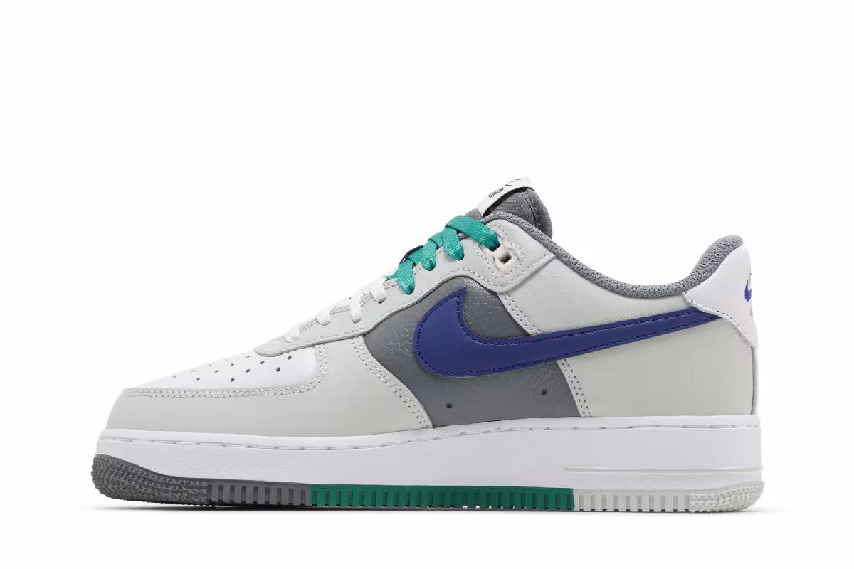 Nike Air Force 1 Split - Light Silver Deep Royal, view 4