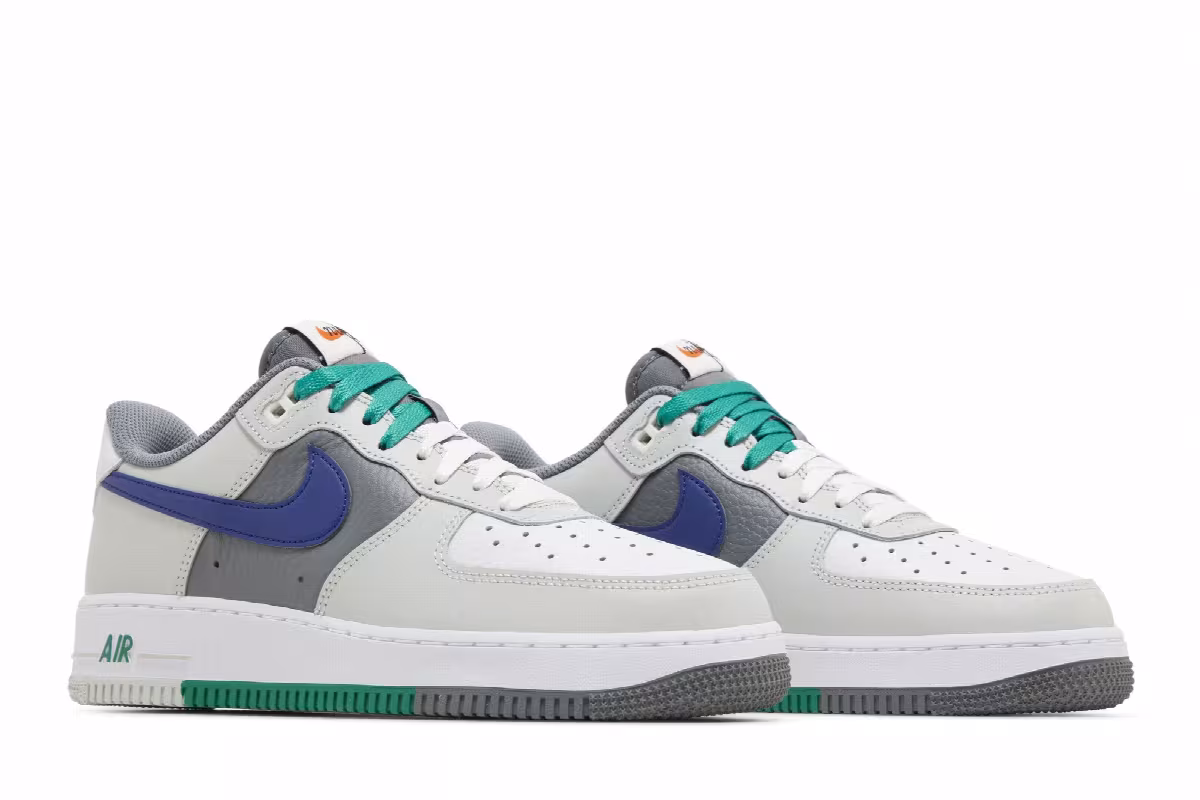 Nike Air Force 1 Split - Light Silver Deep Royal, view 9