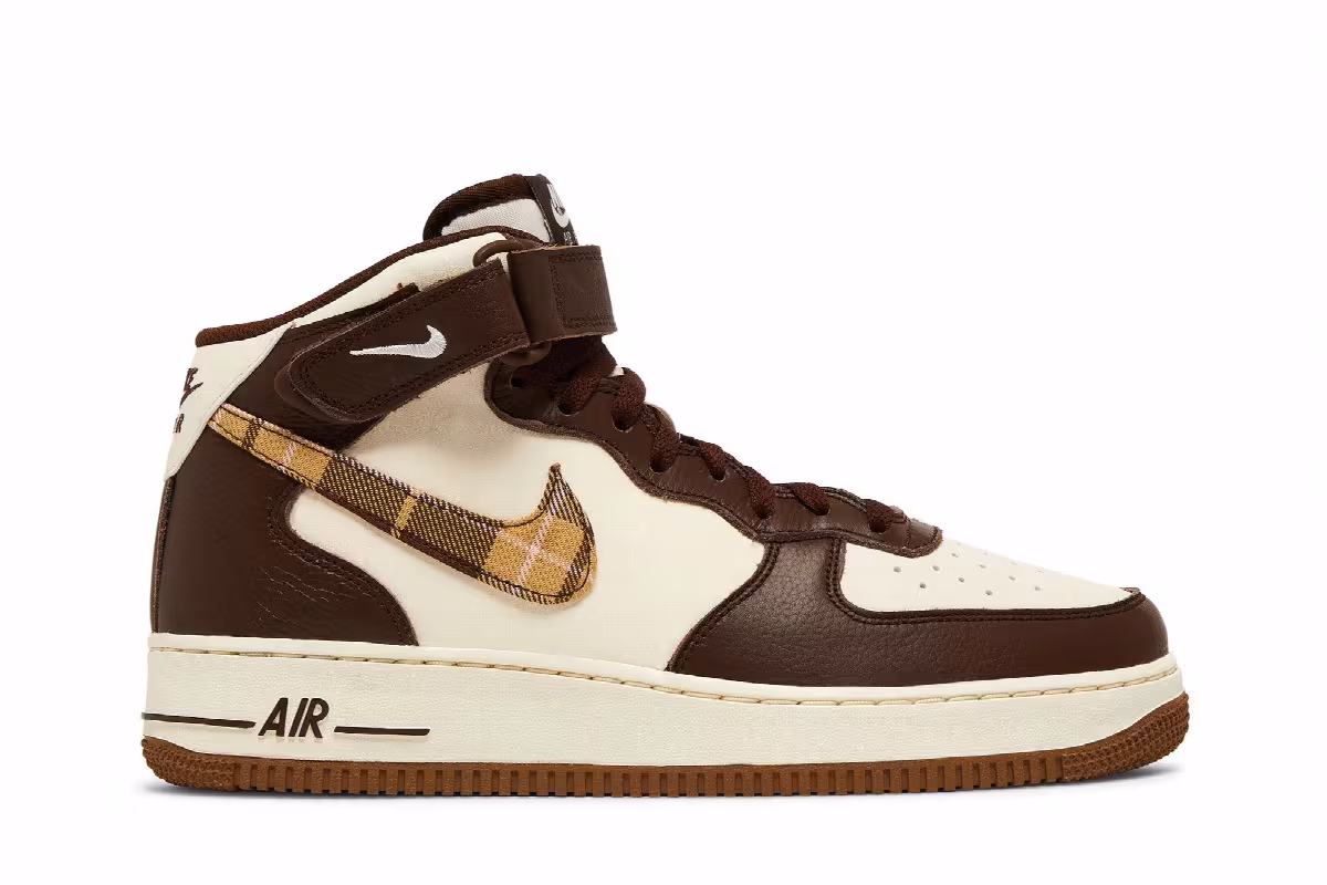 Nike Air Force 1 Mid Brown Plaid, view 2