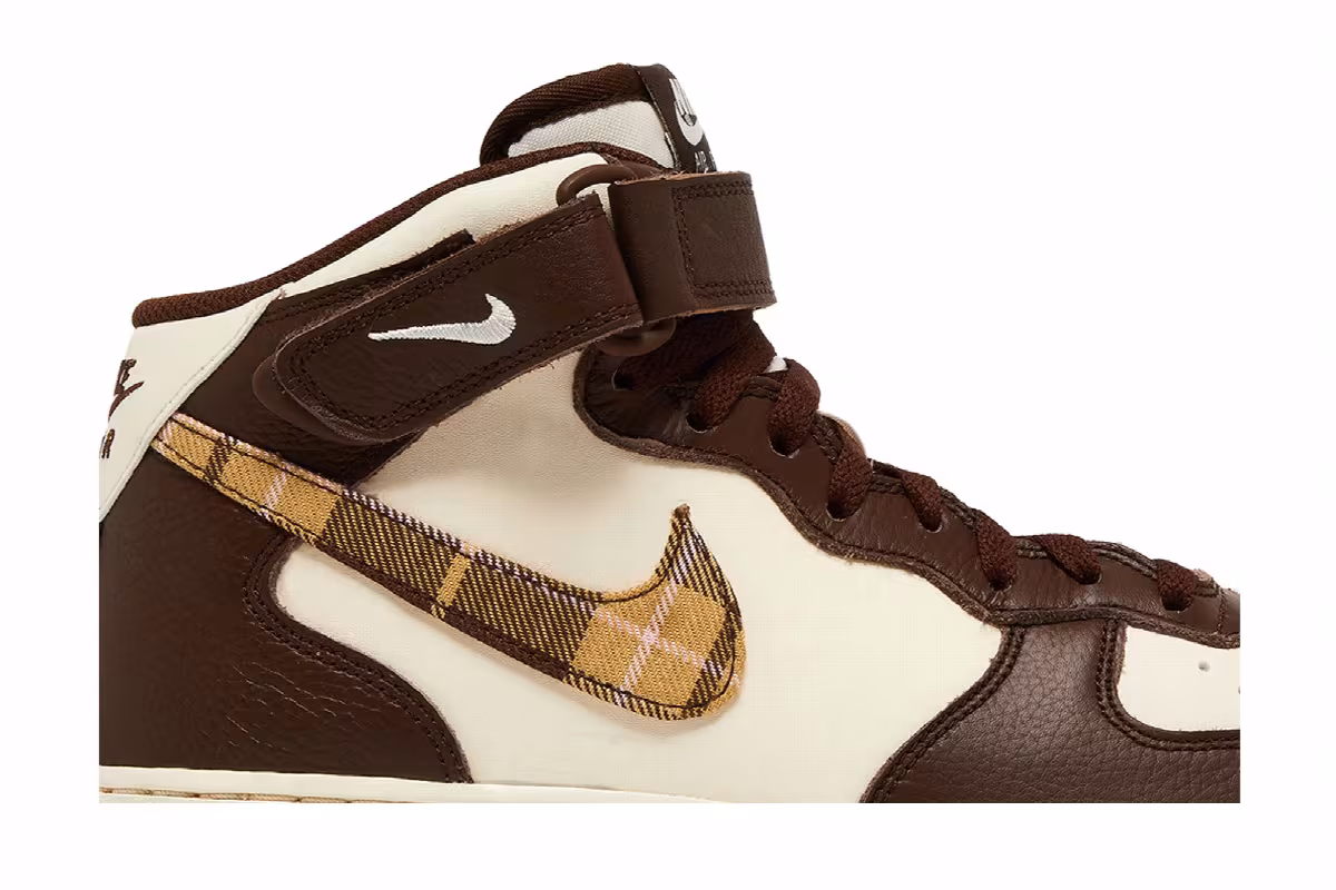 Nike Air Force 1 Mid Brown Plaid, view 3