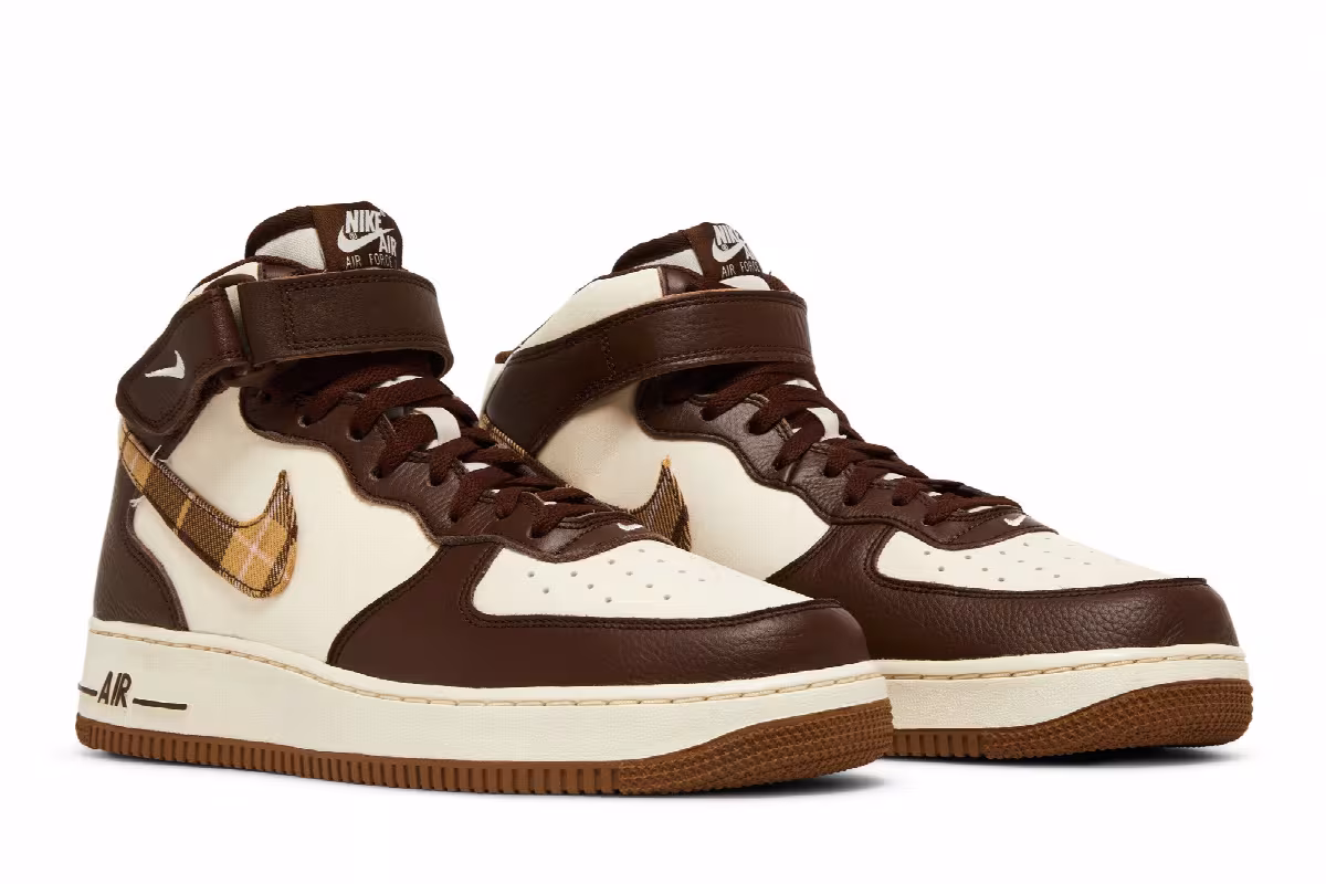Nike Air Force 1 Mid Brown Plaid, view 9