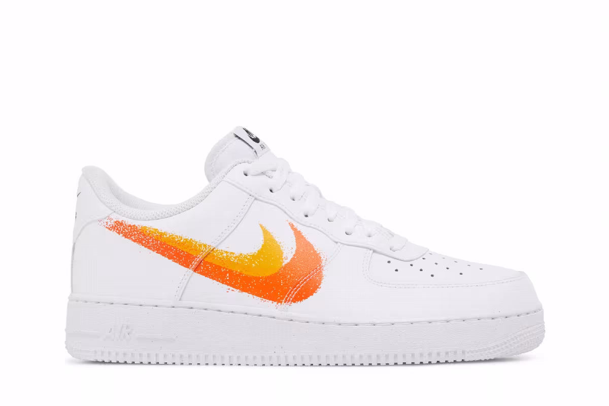 Nike Air Force 1 Spray Paint Swoosh - Safety Orange, view 2