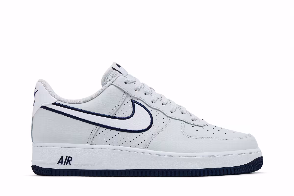 Nike Air Force 1 Embroidered Swoosh - Photon Dust Navy, view 2