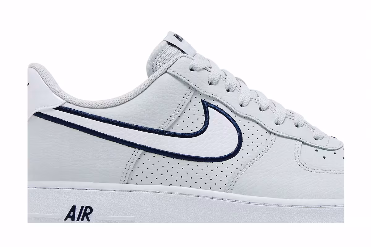 Nike Air Force 1 Embroidered Swoosh - Photon Dust Navy, view 3