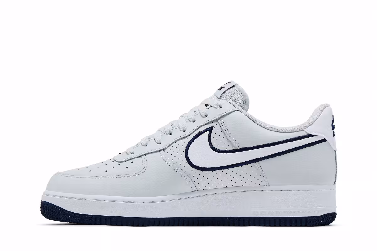Nike Air Force 1 Embroidered Swoosh - Photon Dust Navy, view 4