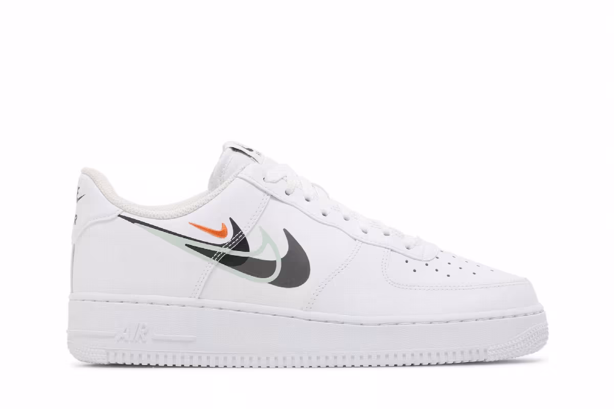 Nike Air Force 1 Multi Swoosh - White Black, view 2