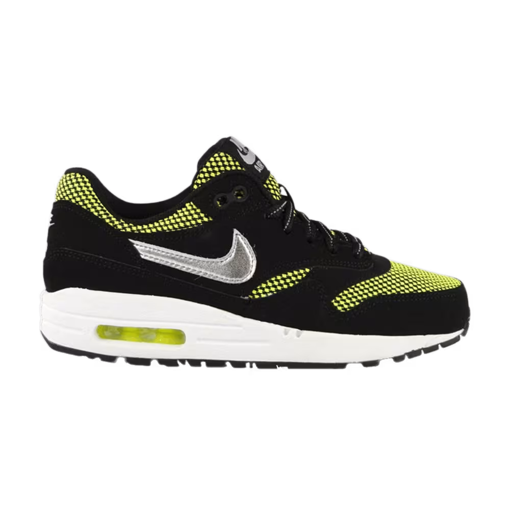 Nike Air Max 1 LE GS Black Silver Volt