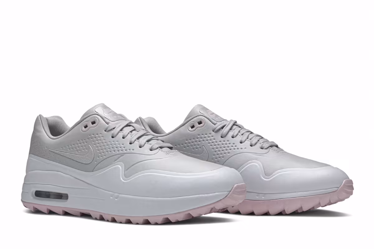 Nike Women's Air Max 1 Golf Vast Grey Pink Foam, view 9