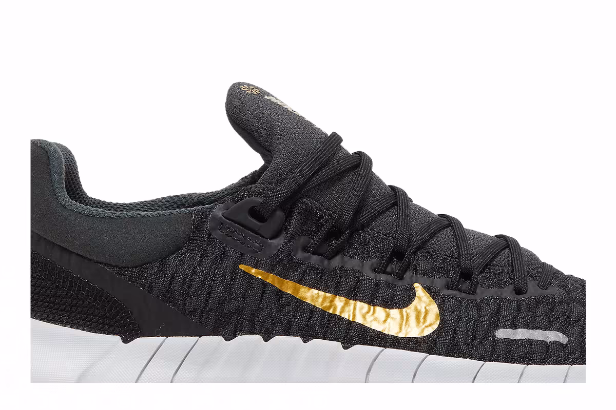 Nike Women's Free Run 5.0 Next Nature Dark Smoke Grey Metallic Gold Coin, view 3