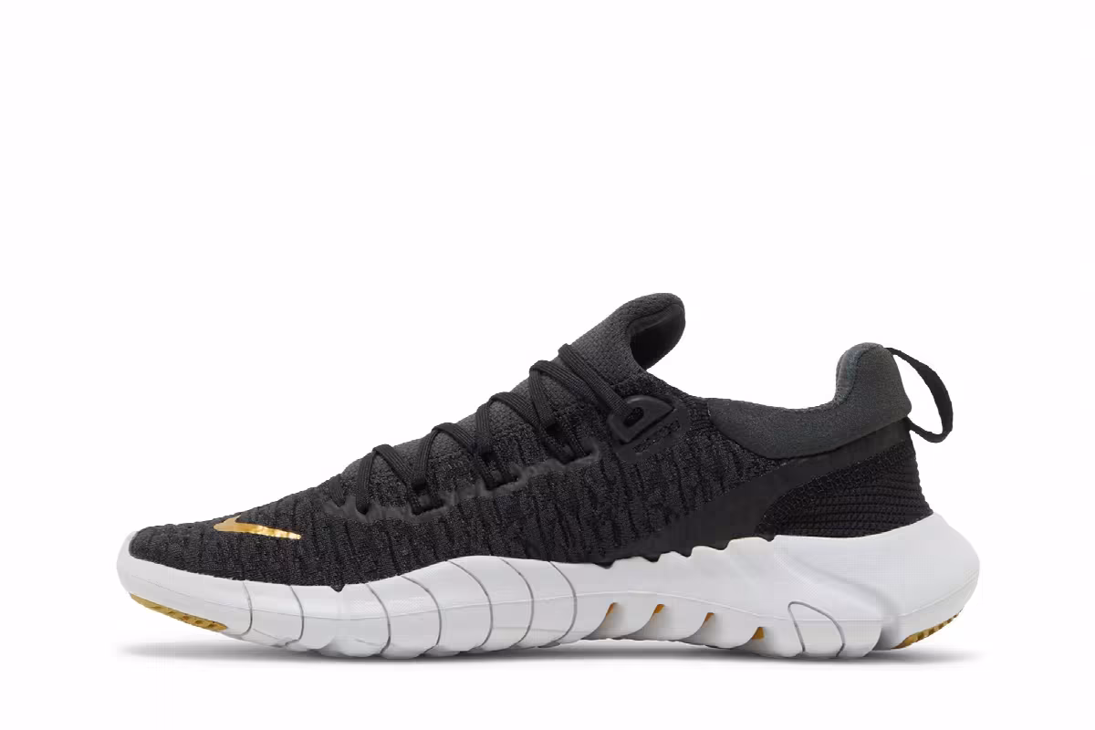 Nike Women's Free Run 5.0 Next Nature Dark Smoke Grey Metallic Gold Coin, view 4