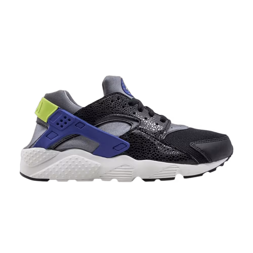 Nike Huarache Run GS Black Hyper Cobalt Volt