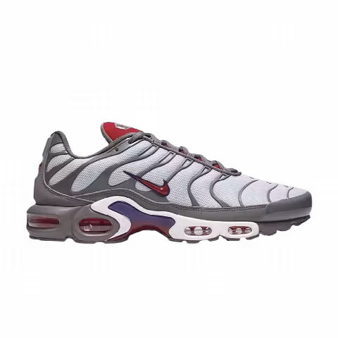 Nike Air Max Plus 'Metallic Platinum Gym Red Gunsmoke'