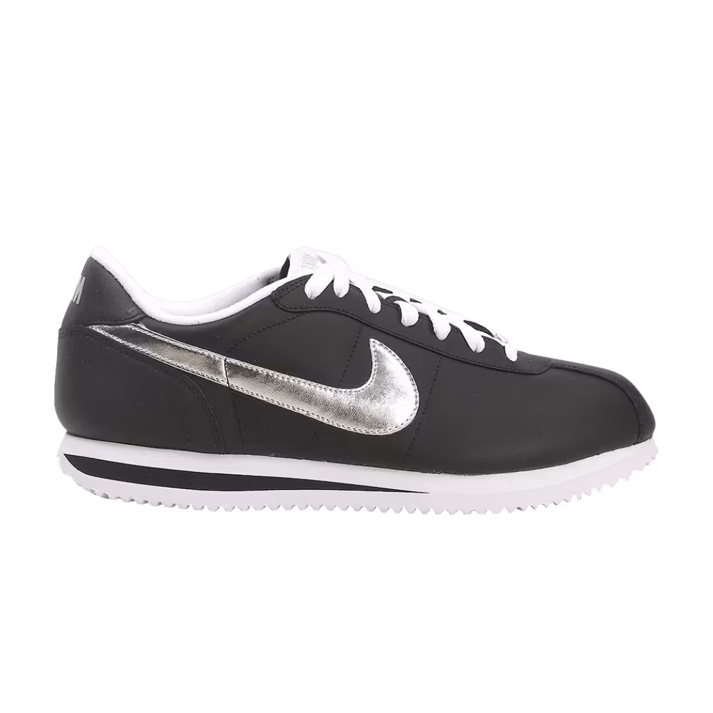 Nike Cortez Basic Leather Black Metallic Silver