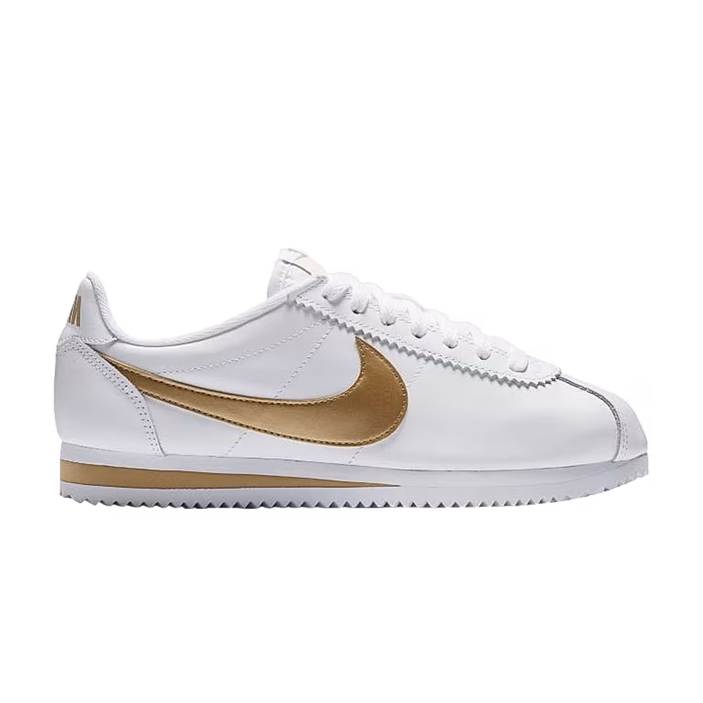 Nike Women's Classic Cortez Leather Light Bone Gold