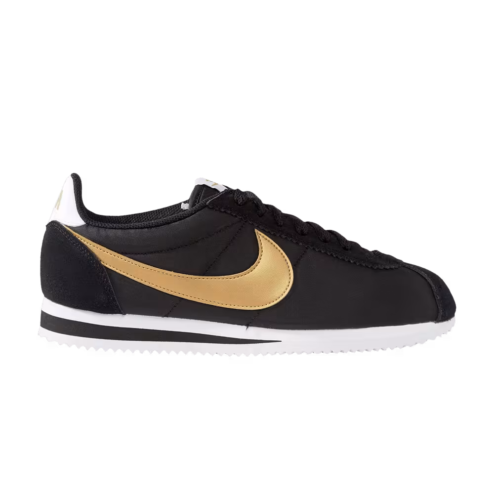Nike Classic Cortez Nylon Black Metallic Gold