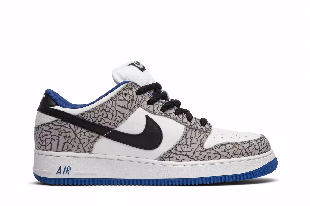 Nike Supreme x Dunk Low Pro SB x Air Force 1 White Cement, view 2