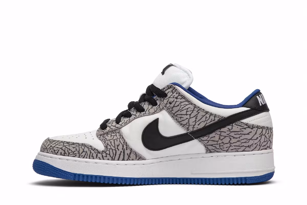 Nike Supreme x Dunk Low Pro SB x Air Force 1 White Cement, view 4