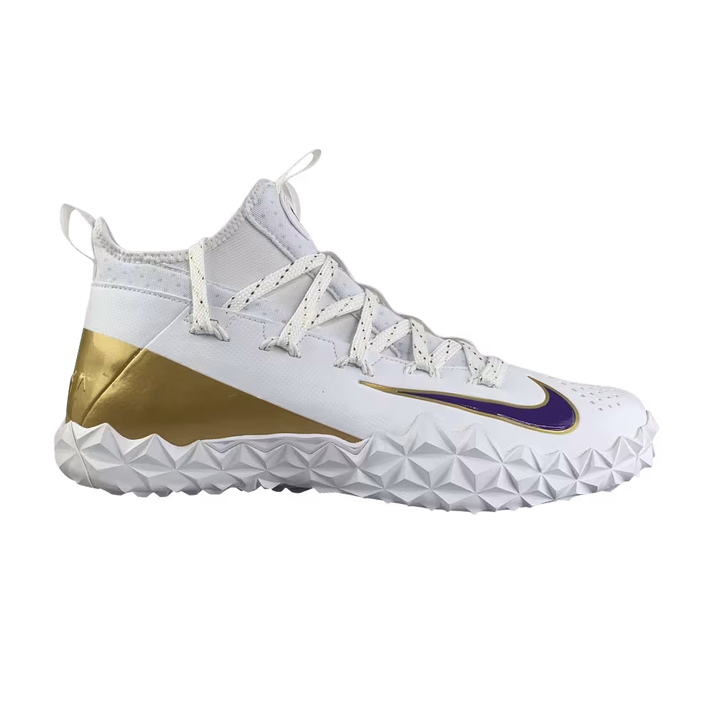 Nike Alpha Huarache 6 Elite Turf LAX White Metallic Gold