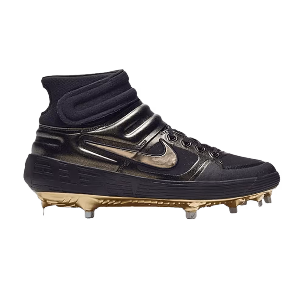 Nike Alpha Huarache Elite 2 Mid Black Metallic Gold