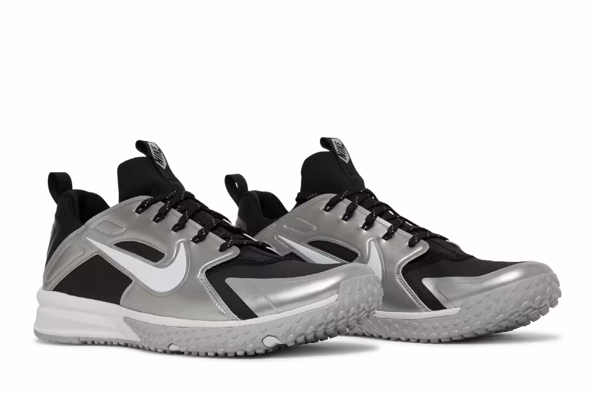 Nike Alpha Huarache Turf Black Silver, view 9
