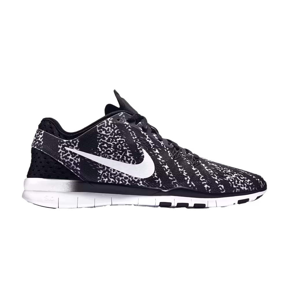 Nike Women's Free 5.0 TR Fit 5 Print Black White Leopard