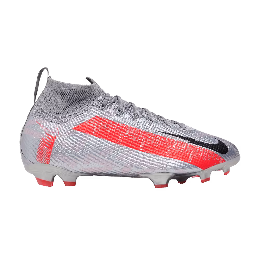 Nike Mercurial Superfly 7 Elite FG GS Metallic Grey Crimson