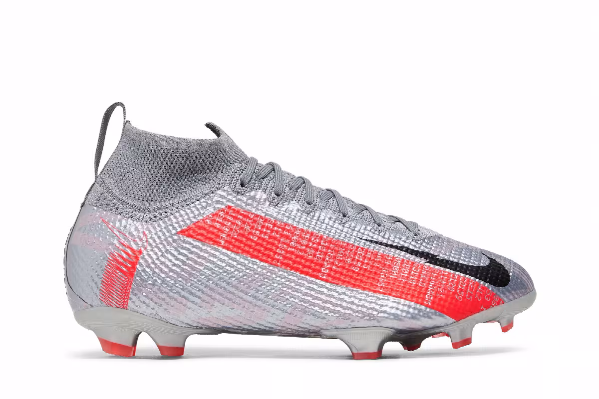 Nike Mercurial Superfly 7 Elite FG GS Metallic Grey Crimson, view 2