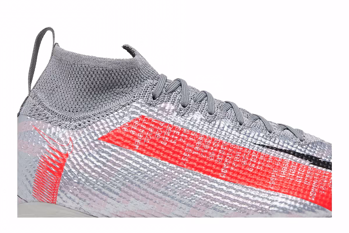 Nike Mercurial Superfly 7 Elite FG GS Metallic Grey Crimson, view 3