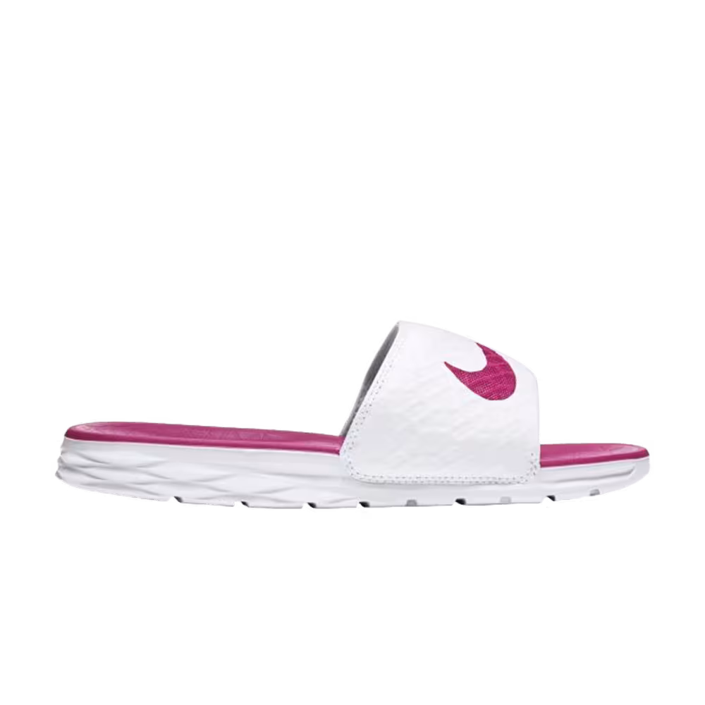 Nike Women's Benassi Solarsoft Slide 2 White Fireberry