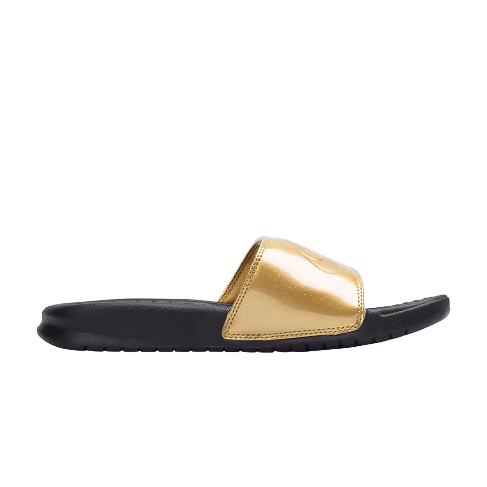 Nike Women's Benassi Slides Metallic Gold
