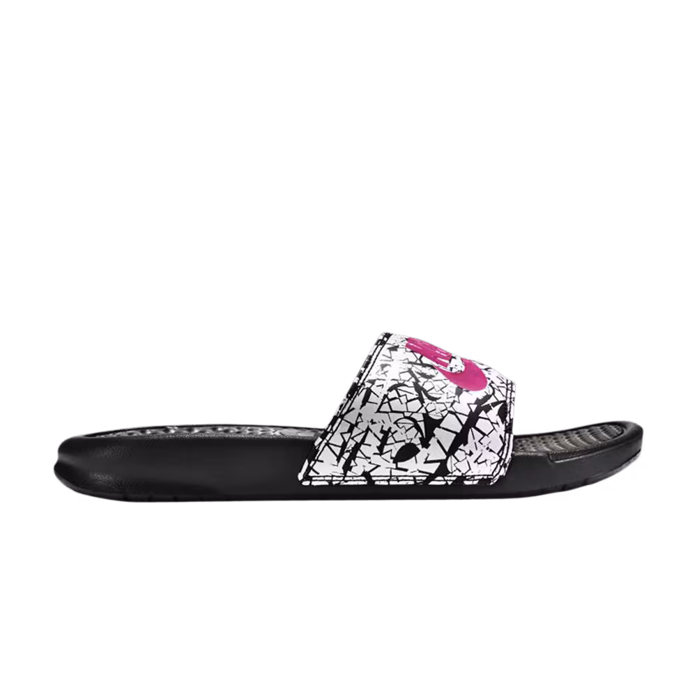 Nike Women's Benassi JDI Print Slide Black Fireberry