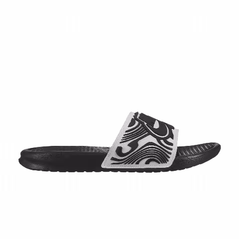 Nike Benassi JDI Slides 'White Black Abstract'