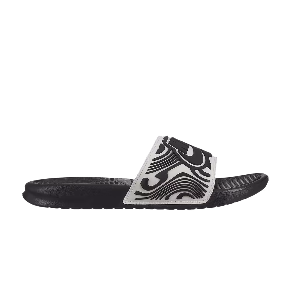 Nike Benassi JDI Slides White Black Abstract