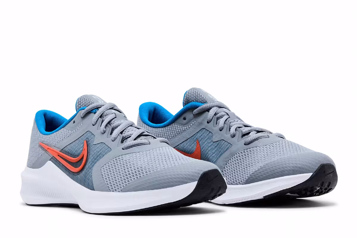 Nike Downshifter 11 GS Particle Grey Orange, view 9