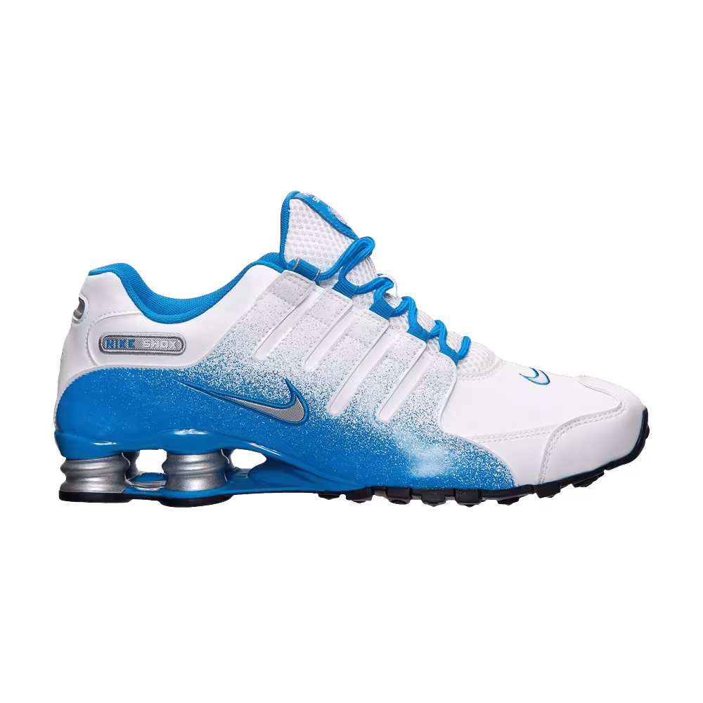 Nike Shox NZ EU White Photo Blue Spray Paint