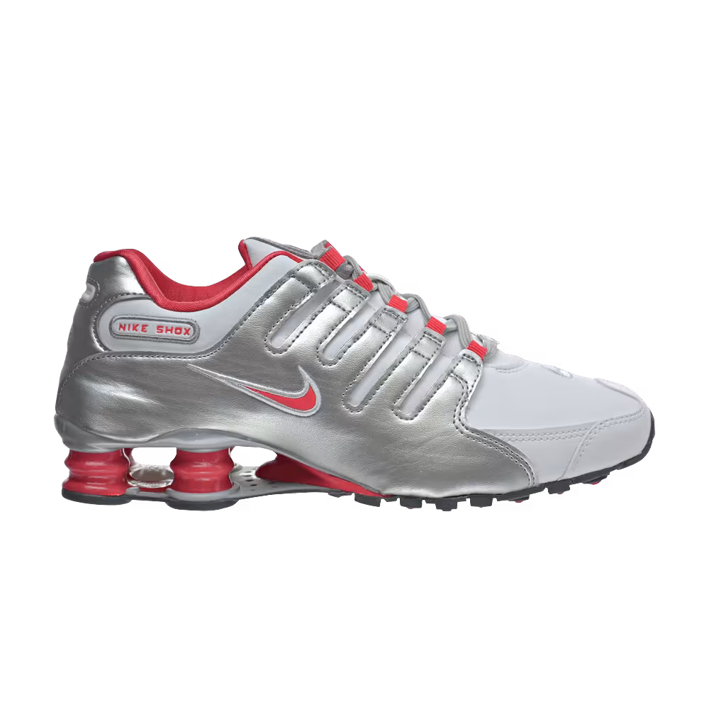 Nike Women's Shox NZ White Ember Metallic Silver