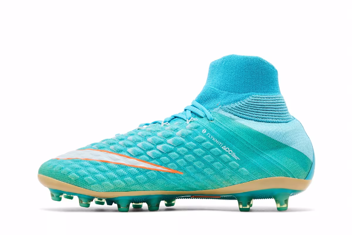 Nike Women's Hypervenom Phantom 3 DF AG Pro Polarized Blue, view 4
