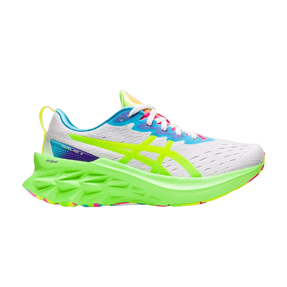 Asics Women's Novablast 2 White Safety Yellow