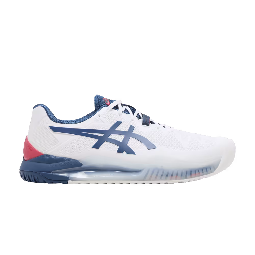 Asics Gel Resolution 8 2E Wide White Mako Blue