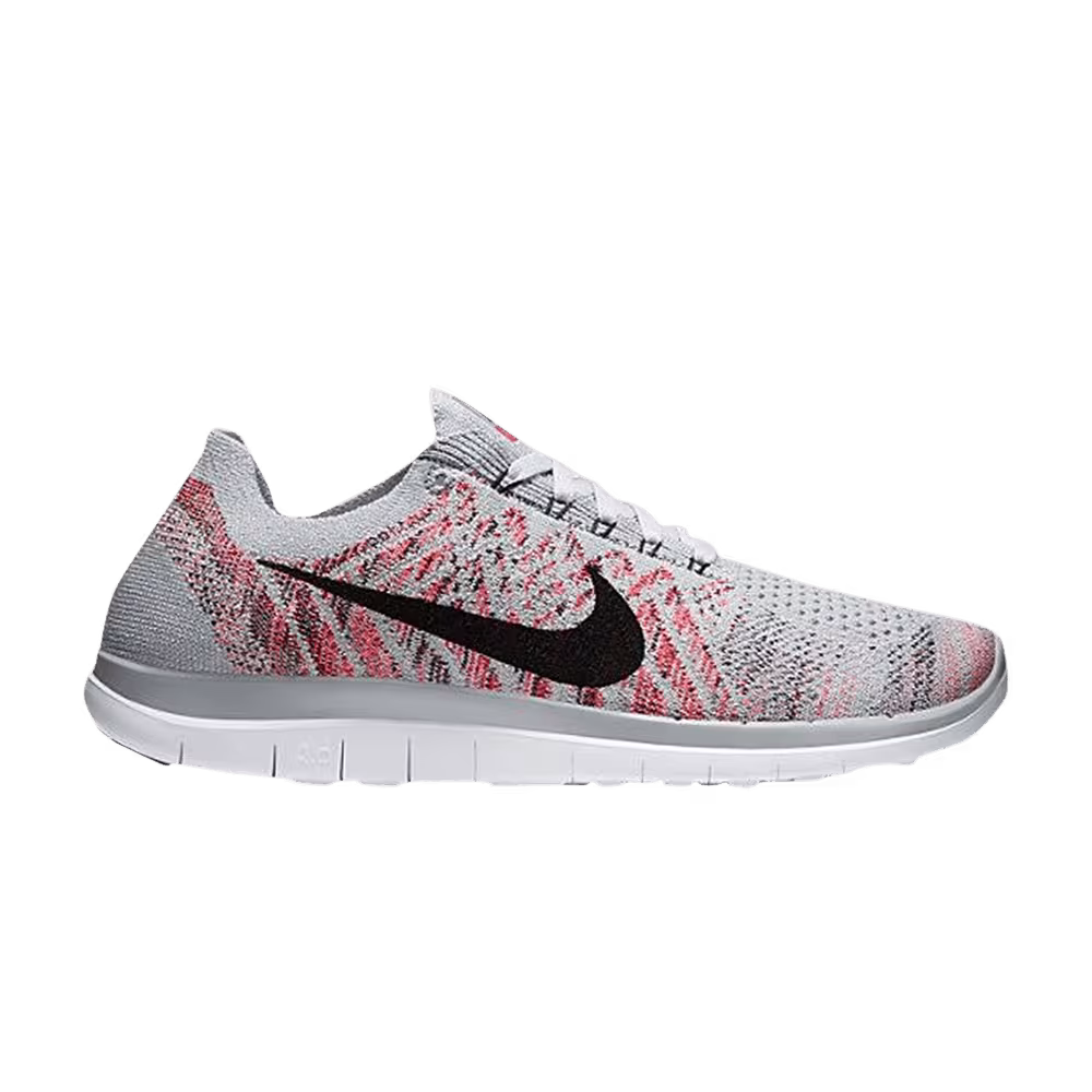 Nike Women's Free 4.0 Flyknit Wolf Grey Hyper Orange