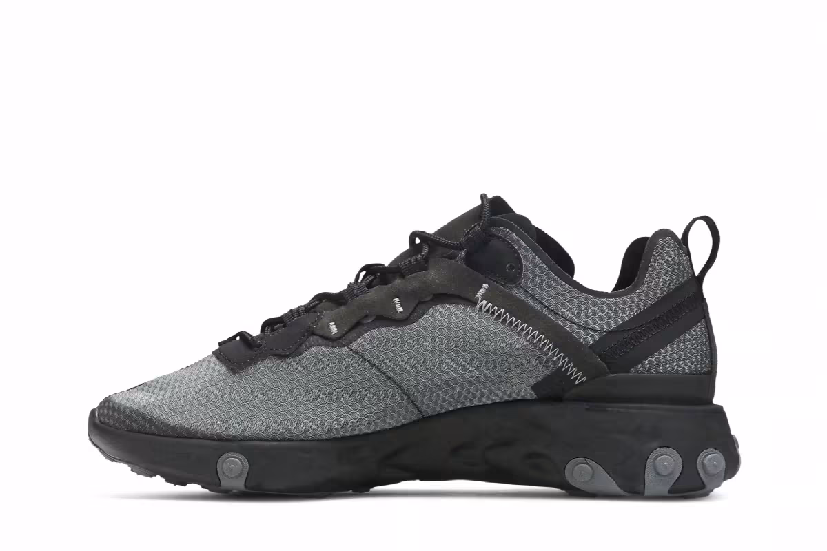 Nike React Element 55 Triple Black, view 4