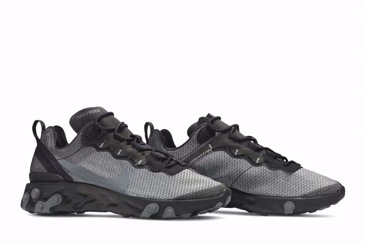 Nike React Element 55 Triple Black, view 9