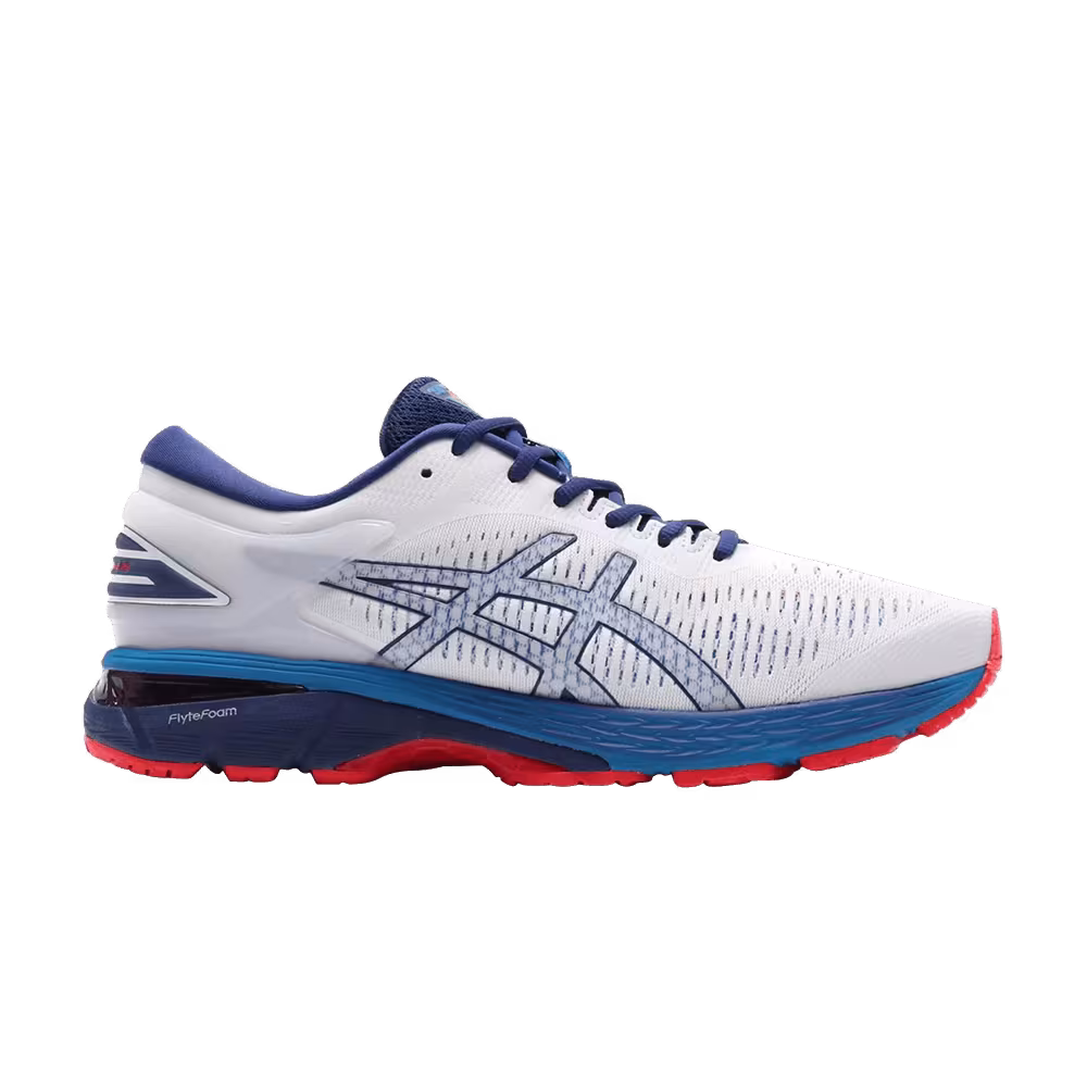 Asics Gel Kayano 25 White Blue Print