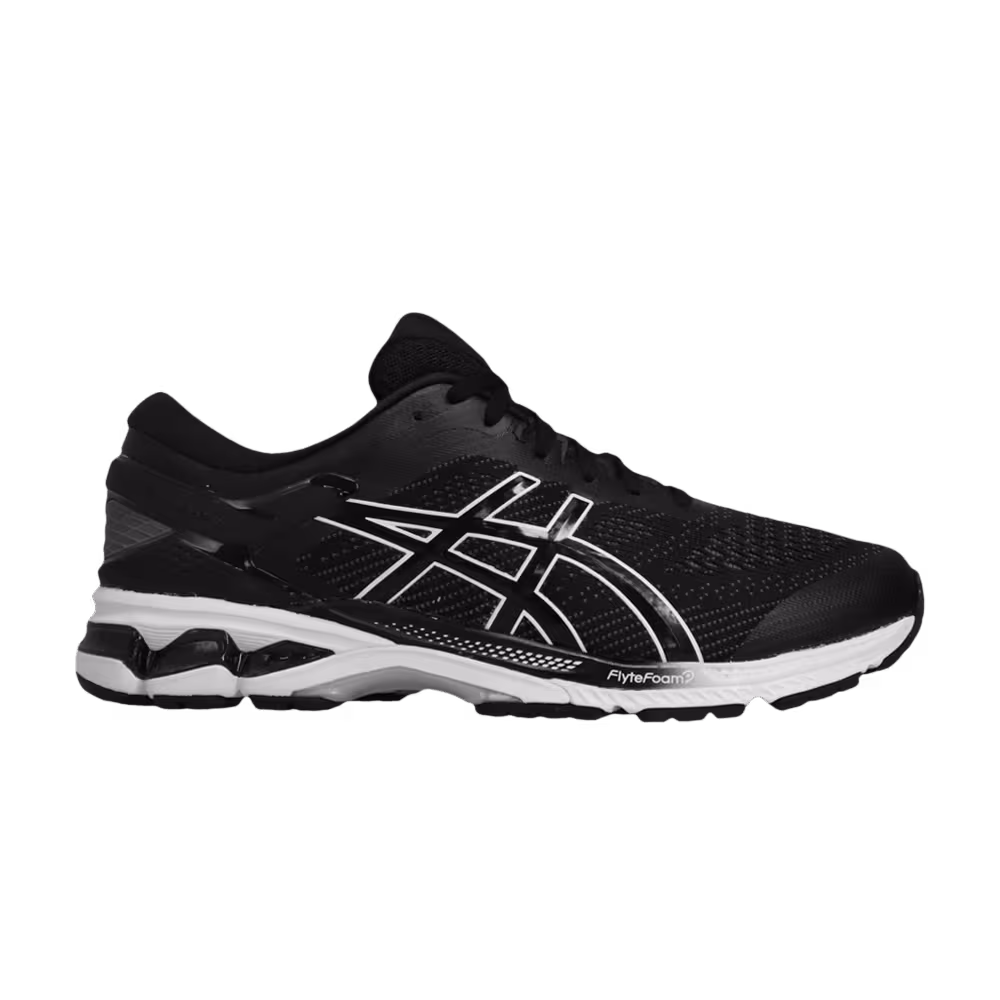 Asics Gel Kayano 26 2E Wide Black White