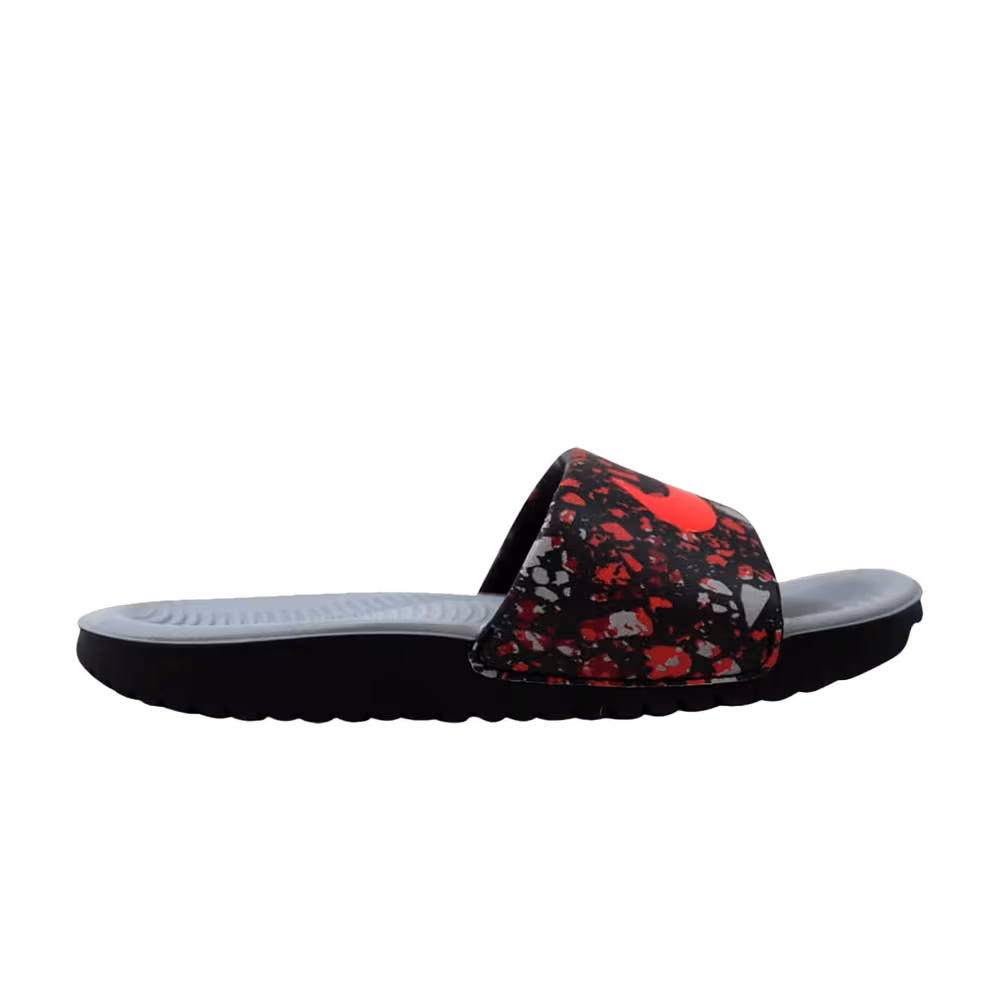 Nike Kawa Slide Print GS Black Bright Crimson