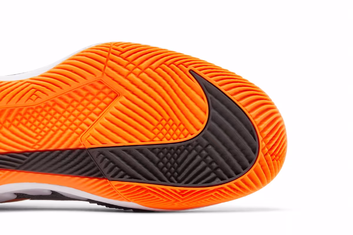 Nike Court Air Zoom Vapor X Knit HC Metallic Dark Grey Total Orange, view 6