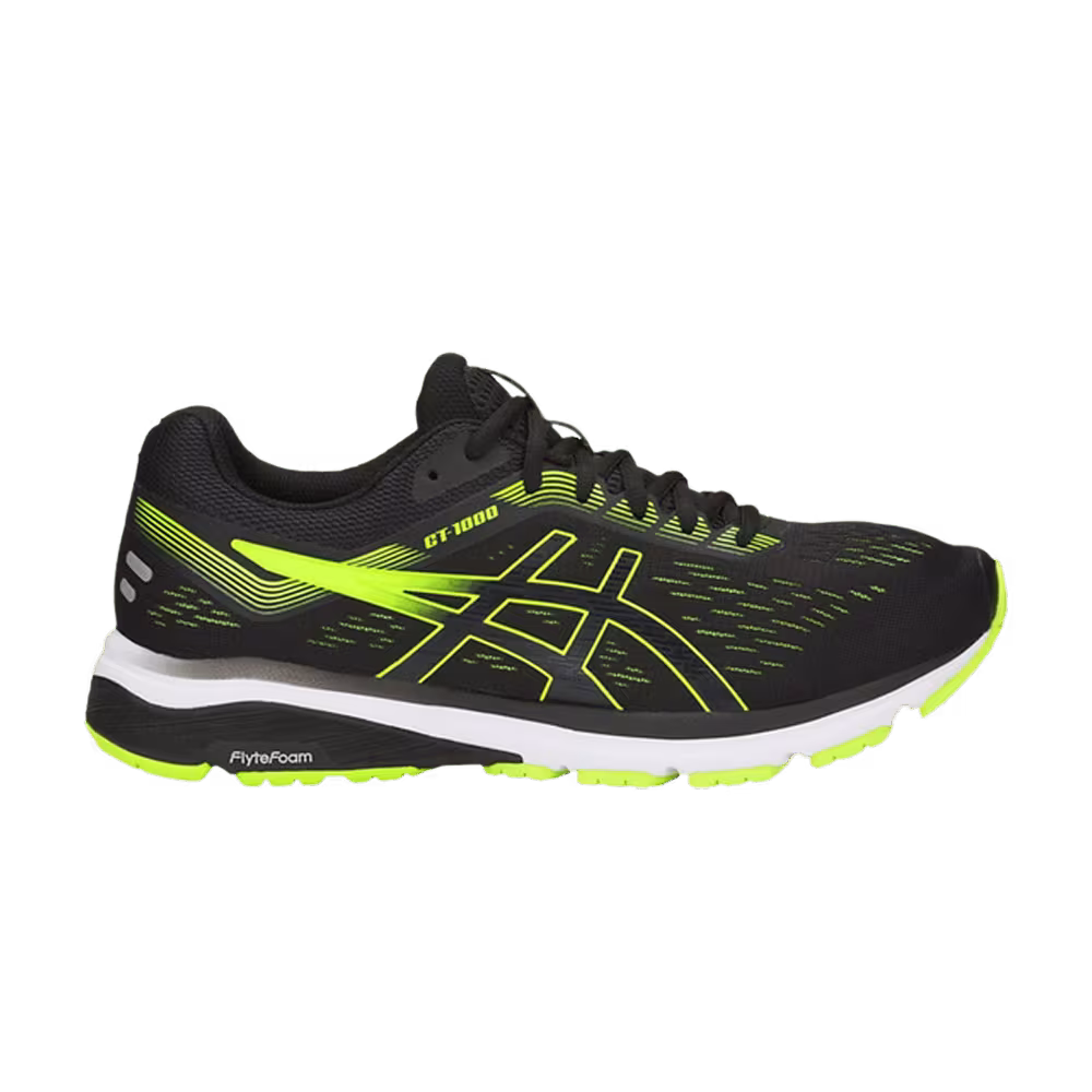 Asics GT 1000 7 2E Wide Black Hazard Green